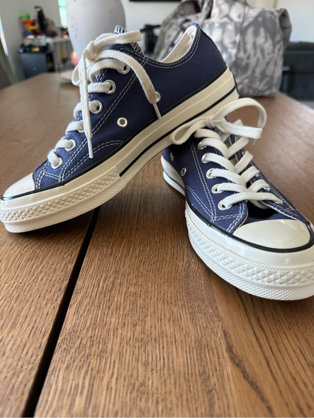 Converse Low Top Sneakers Navy Blue and White